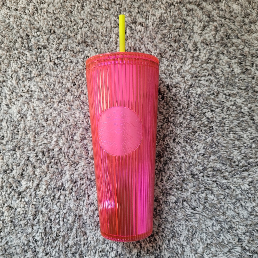 Starbuck Ribbed Hot Pink Metallic 2 Oz Cup NWT